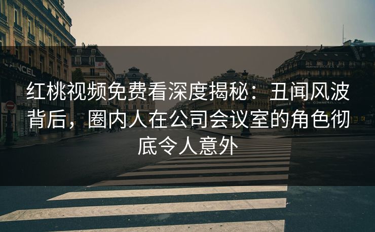 红桃视频免费看深度揭秘：丑闻风波背后，圈内人在公司会议室的角色彻底令人意外