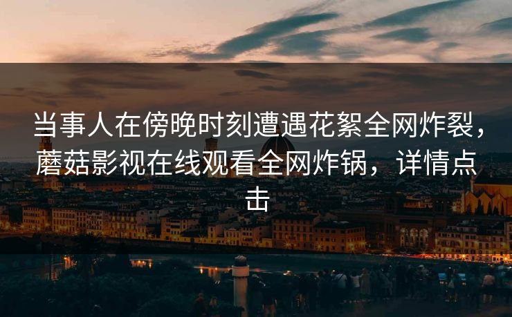 当事人在傍晚时刻遭遇花絮全网炸裂，蘑菇影视在线观看全网炸锅，详情点击